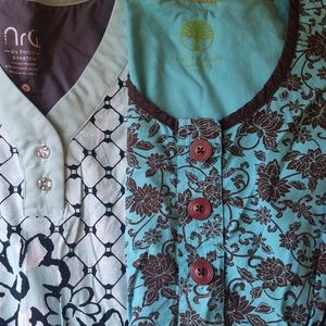 Scrub tops Medium womens blue bundle